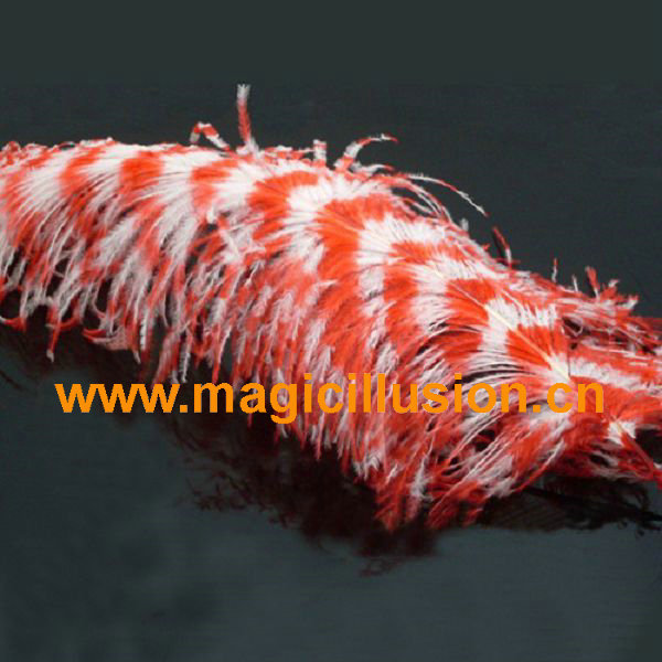 Ostrich feathers Magic Trick Stage Props RED COLOR